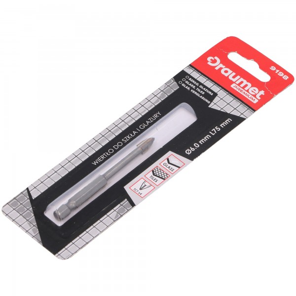 Grąžtas stiklui/plytelėms ø6mm Grąžtas stiklui/plytelėms ø6mm